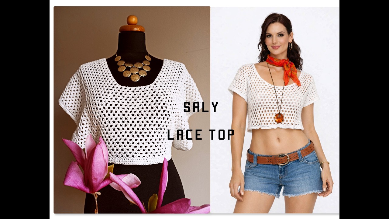 🧶SALY - MESH TOP NA SZYDEŁKU - BASE CROCHET MESH TOP PROJECT FOR EXPANSION