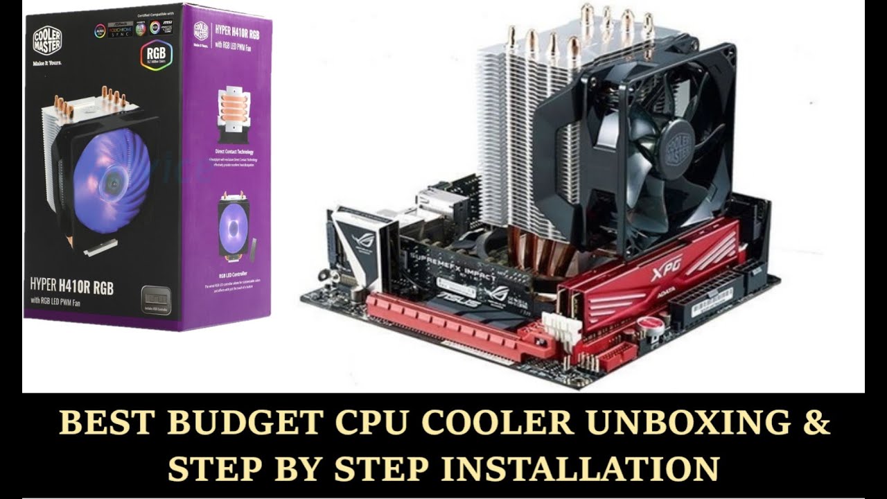🔥COOLER MASTER HYPER H410R RGB UNBOXING & INSTALLATION / BEST BUDGET CPU COOLER / FOR AMD AND INTEL