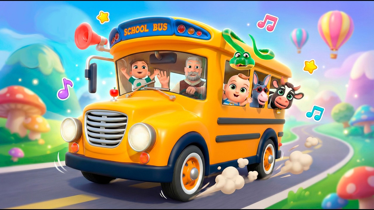 Wheels on the Bus Animals Rescue Mission! | Almama Kids Songs & Nursery Rhymes