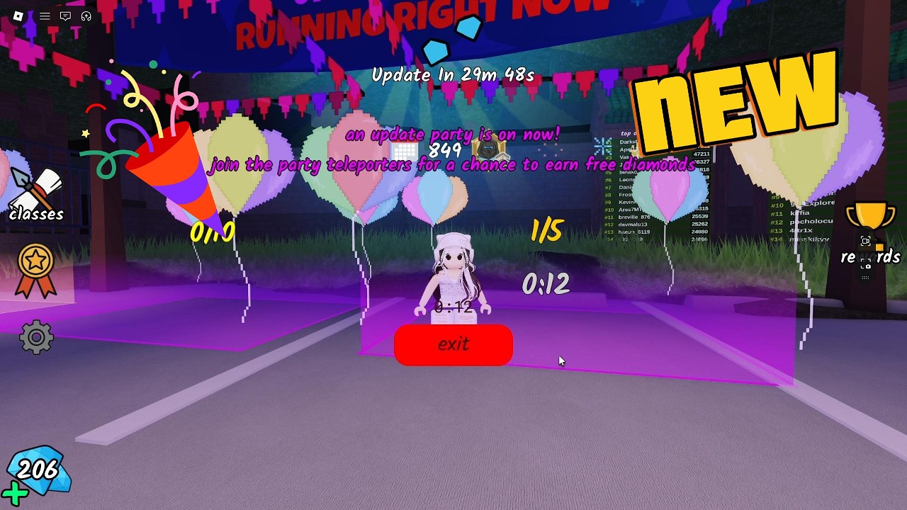 UPDATE PARTY in 99 Nights in the Forest  Roblox😍🎉