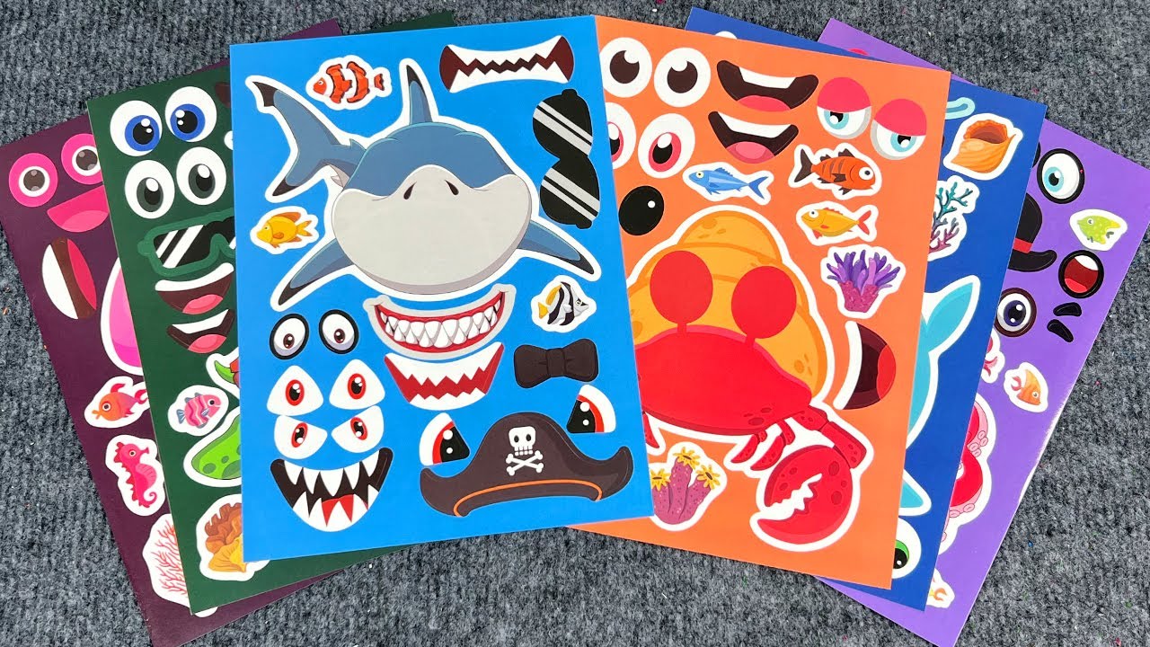 88 Minutes Satisfying🦀New Decorate with Sticker Book Baby Shark,Crab,Turtle,Snail💦🌈 Unicorn Paper