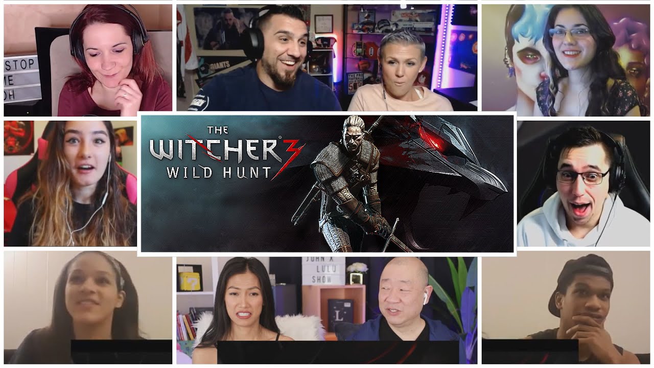 10+ Reactors!!The Witcher 3 Wild Hunt：Killing Monsters Cinematic Trailer Reaction Mashup