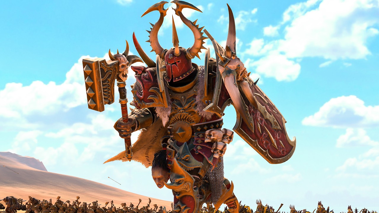 GREENSKINS and WARRIORS OF CHAOS vs HIGH ELVES and WOOD ELVES - TotalWar Warhammer 3