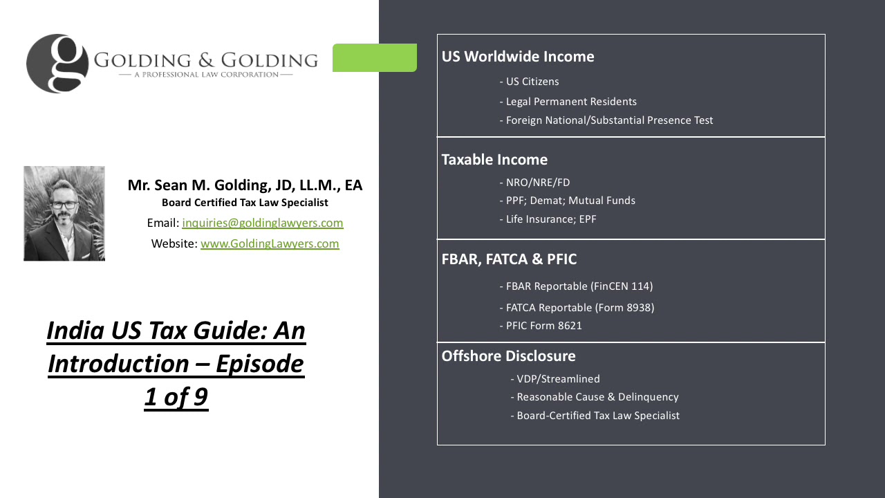 India US Tax & Reporting Guide - FBAR, FATCA & More