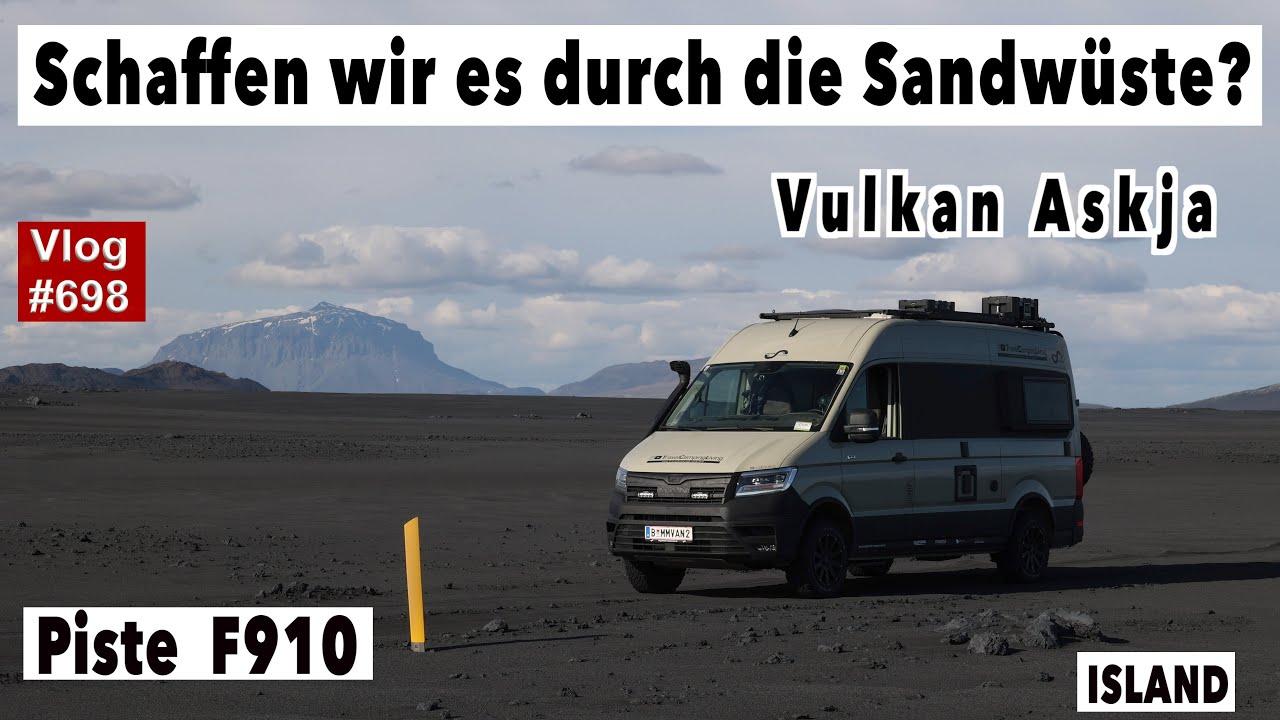 #698 Eine krasse Piste auf Lavasand, Lavafeld & Askja Vulkan | Piste F910 | MegaMobil, ISLAND