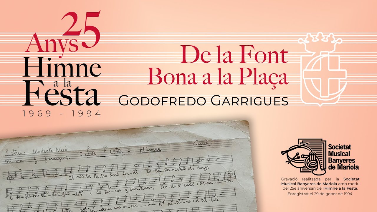 De la Font Bona a la Plaça, pasdoble de Godofredo Garrigues | Societat Musical Banyeres de Mariola