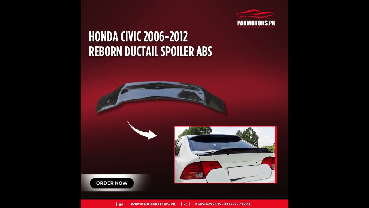Honda Civic 2006 2012 Reborn Ducktail Spoiler ABS 
