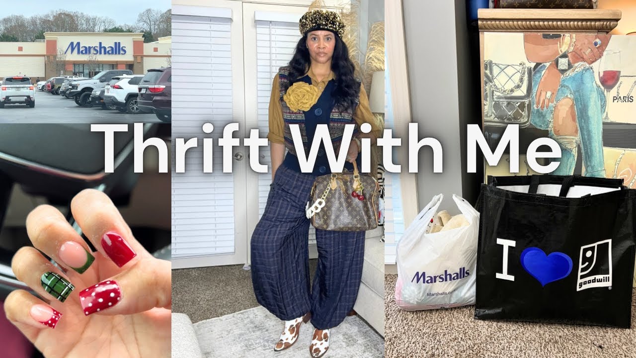 Thrift Fashion Trends With Me & Thrift Haul, Marshalls Haul, New Christmas Nails **VLOGMAS EP. 2**