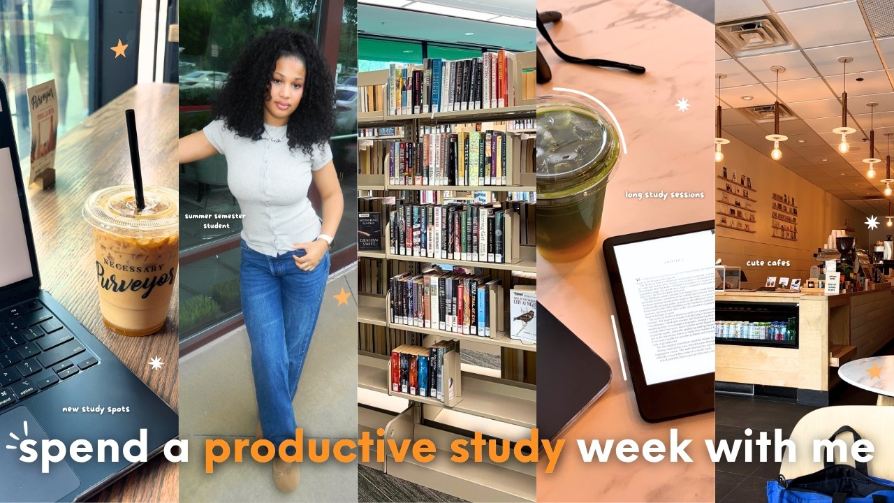 STUDY VLOG ‧₊˚&sdot;📒 | productive week with me! | summer semester, new study spots, library + more!