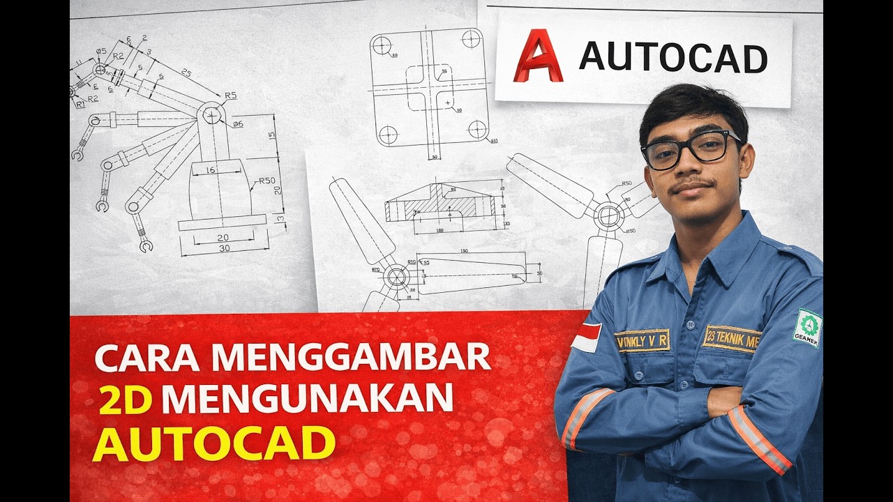 Belajar AutoCAD 2D bersama Vicky Lab || Gambar Teknik Lengkap