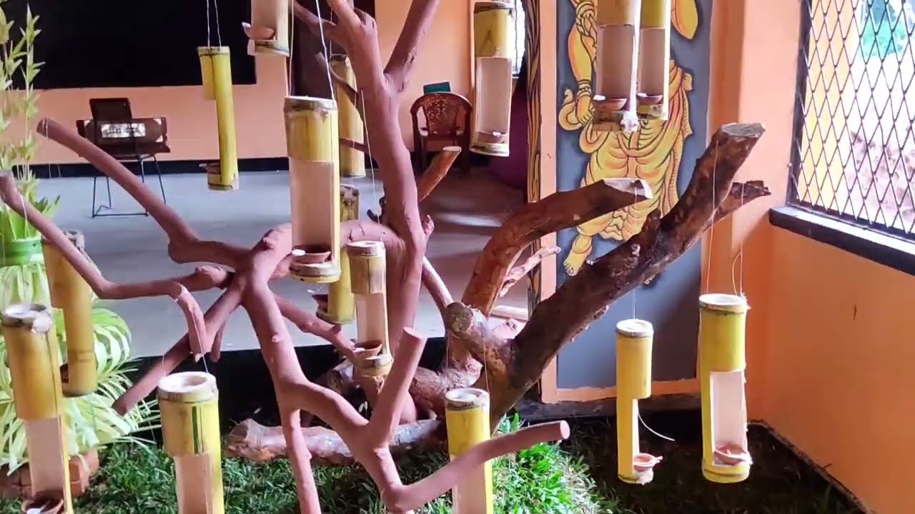 COCONUT OIL LAMP_පොල්තෙල් පහන 🪔🇱🇰 #natural#art#bambootree#lamp#trending#srilanka