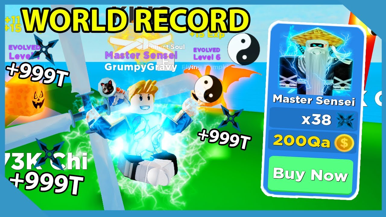First Player to Unlock MASTER SENSEI RANK In Roblox Ninja Legends (WORLD RECORD)