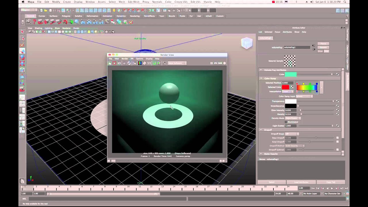 Maya 2011 Basic Volume Primitive_Fog  Tutorial by Stuart Christensen