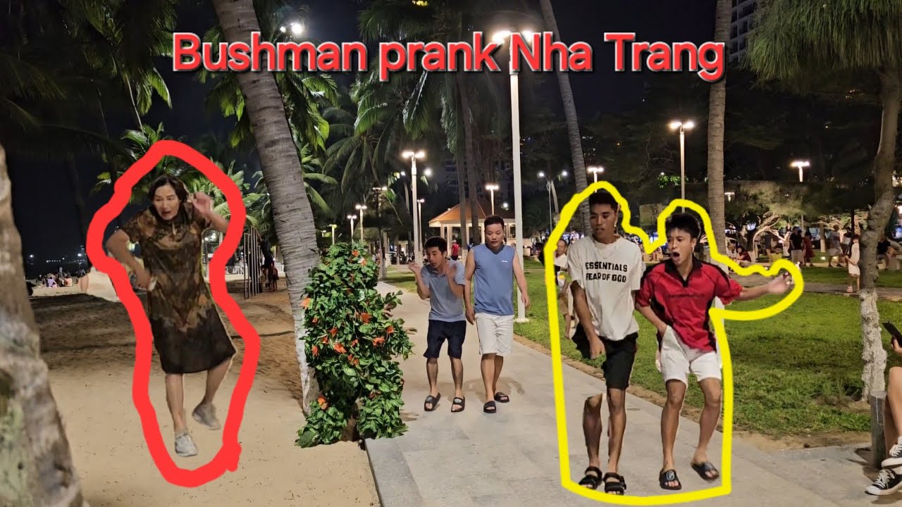 [4K] Bushman prank Vietnam | Funny reactions of tourists in Nha Trang