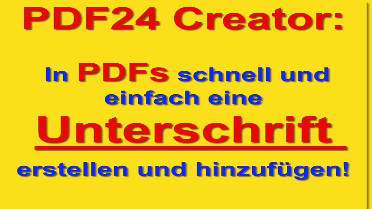 PDF24 Creator - schnell und einfach eine Unterschrift hinzufügen