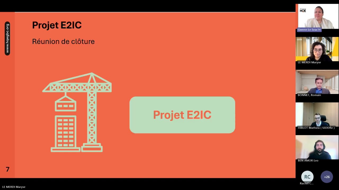 Réunion de clôture du projet E2IC