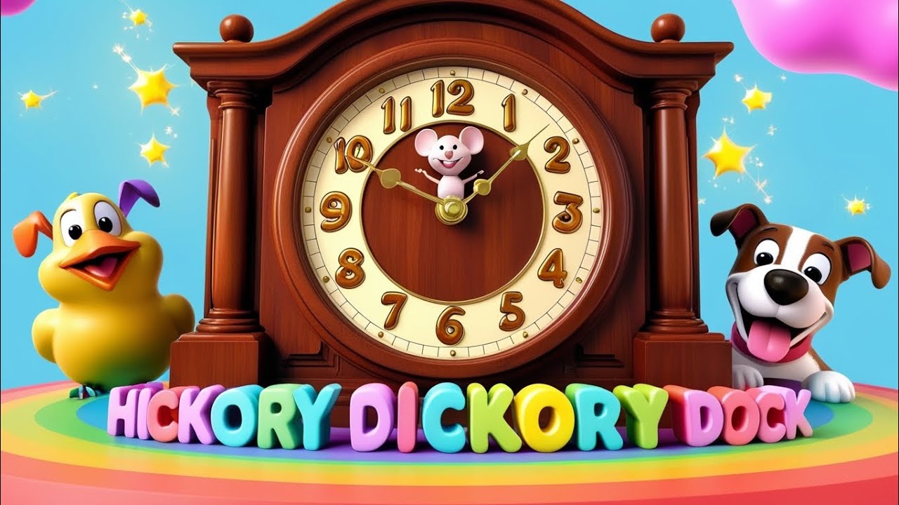 “Hickory Dickory Dock | Nursery Rhyme for Kids | Mouse, Bird, Dog, Bear, Bee & Hen | Cocomelon Style