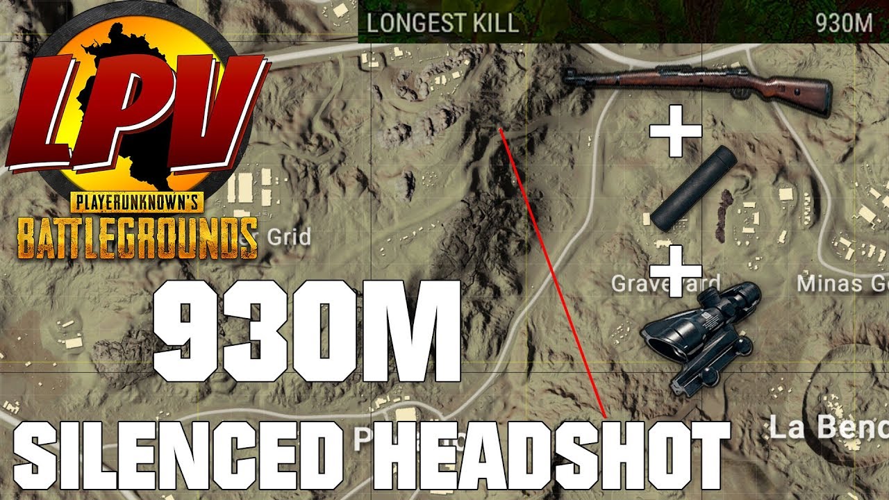 PUBG - 930m headshot with Kar98k, 4xScope and silencer