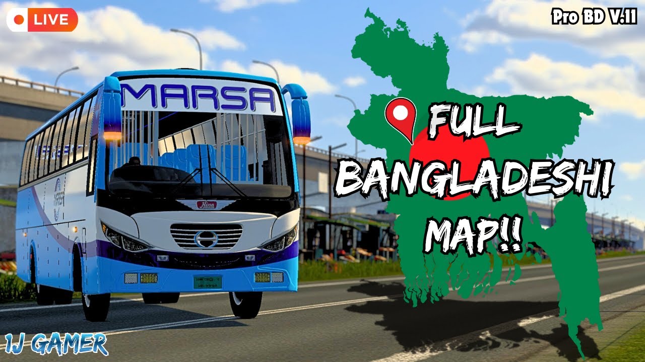 মারসা নিয়ে ঢাকা থেকে কক্সবাজার উরাধুরা টানাটানি | Hino AK1J | BD Bus Mod | ProBD V11 | 1J Gamer