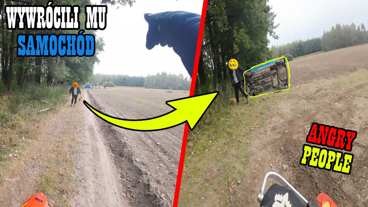 ANGRY PEOPLE vs. MOTORCYCLISTS (they overturned his car)