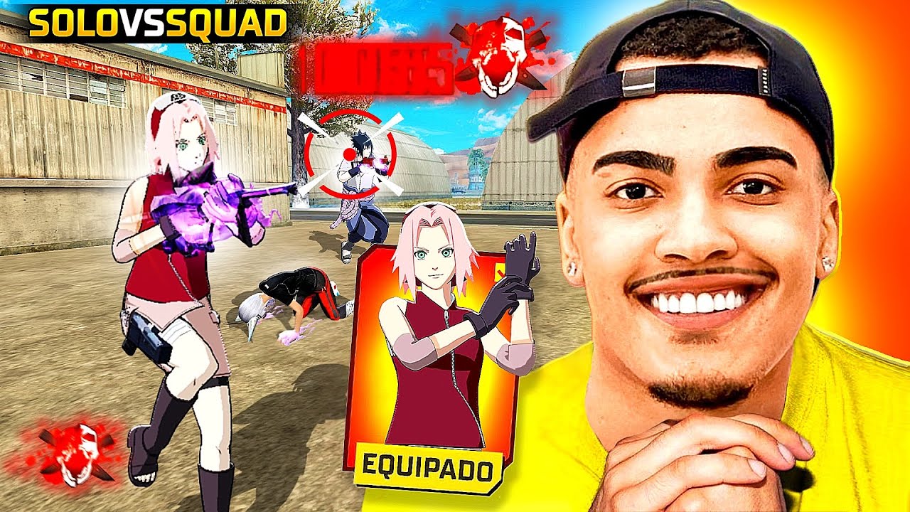 MELHOR NOÇÃO DE JOGO? JOGADAS INTELIGENTES SOLO vs SQUAD COM A SAKURA - FREE FIRE
