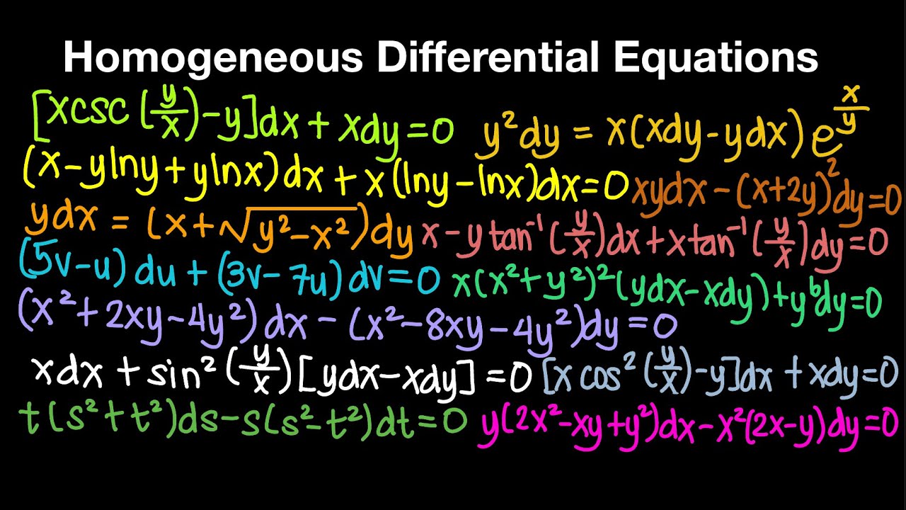 Homogeneous Differential Equations Part 1 (Live Stream)