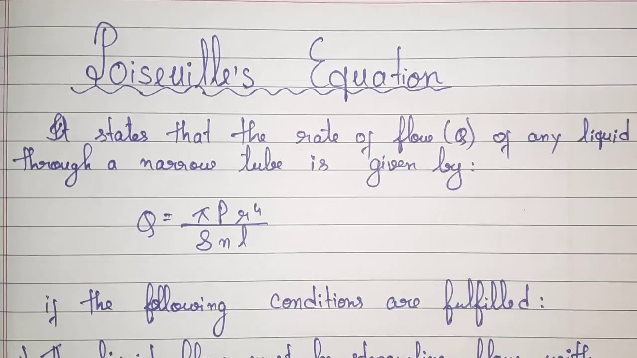 Poiseuille's Equation (Concept and Derivation)
