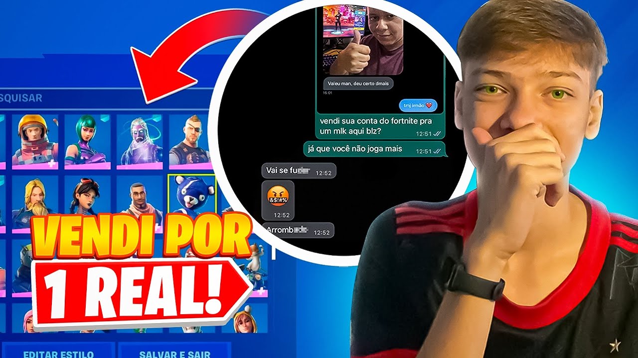 TROLLEI MEU AMIGO VENDENDO A CONTA DO FORTNITE DELE POR *1 REAL* KKKKKKKKKKKKKKKK