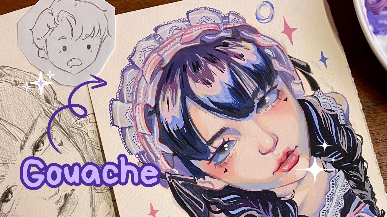Gouache Painting Process Timelapse | ⋆.˚✮🎨🎧✮˚.⋆