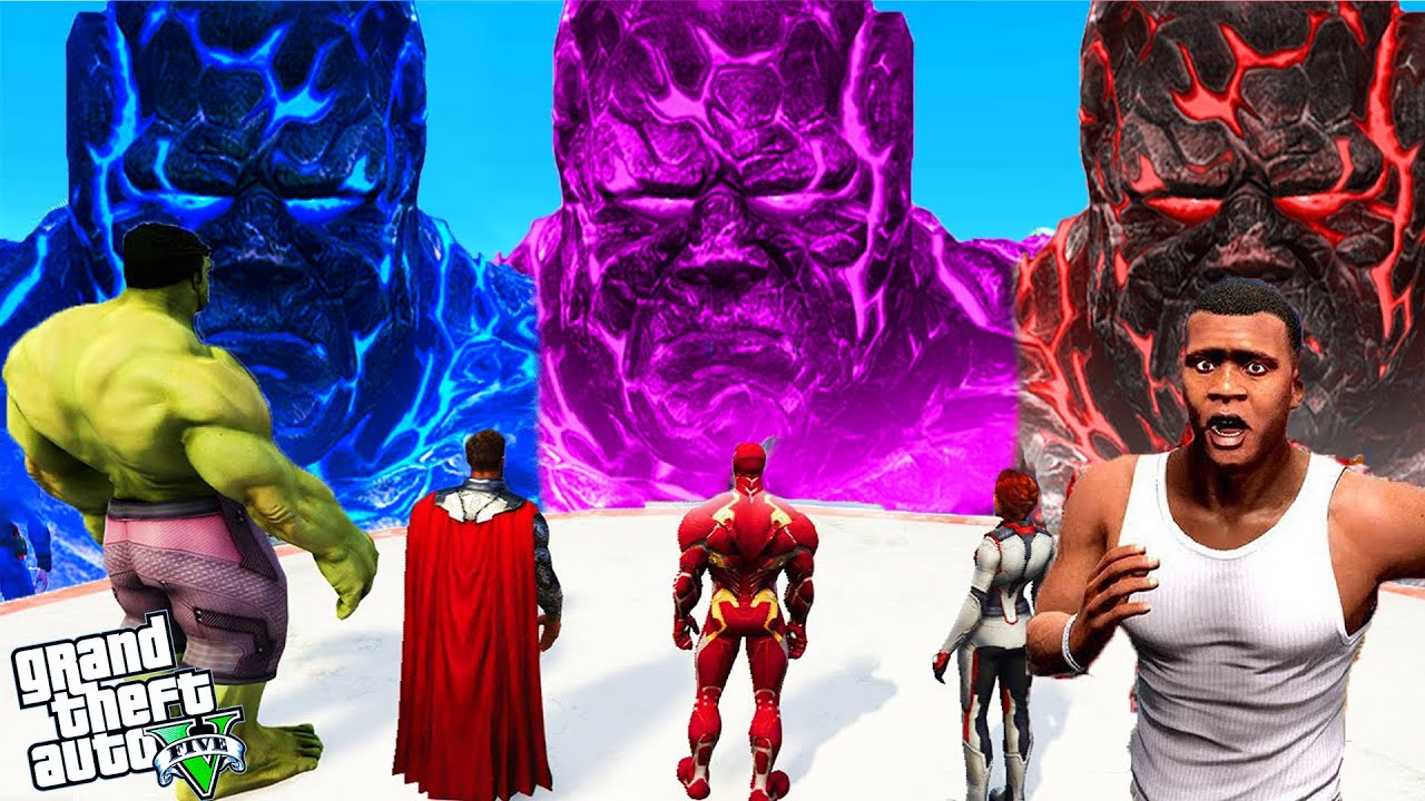 FRANKLIN AND AVENGERS VS GOD ICE TITAN IN GTA 5 PART 35