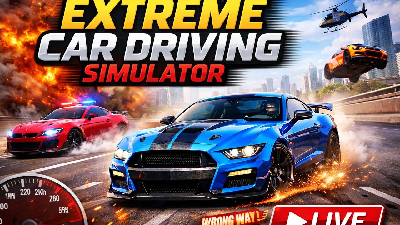 CAR gaming driving simulator game me car racing in the road in live stream