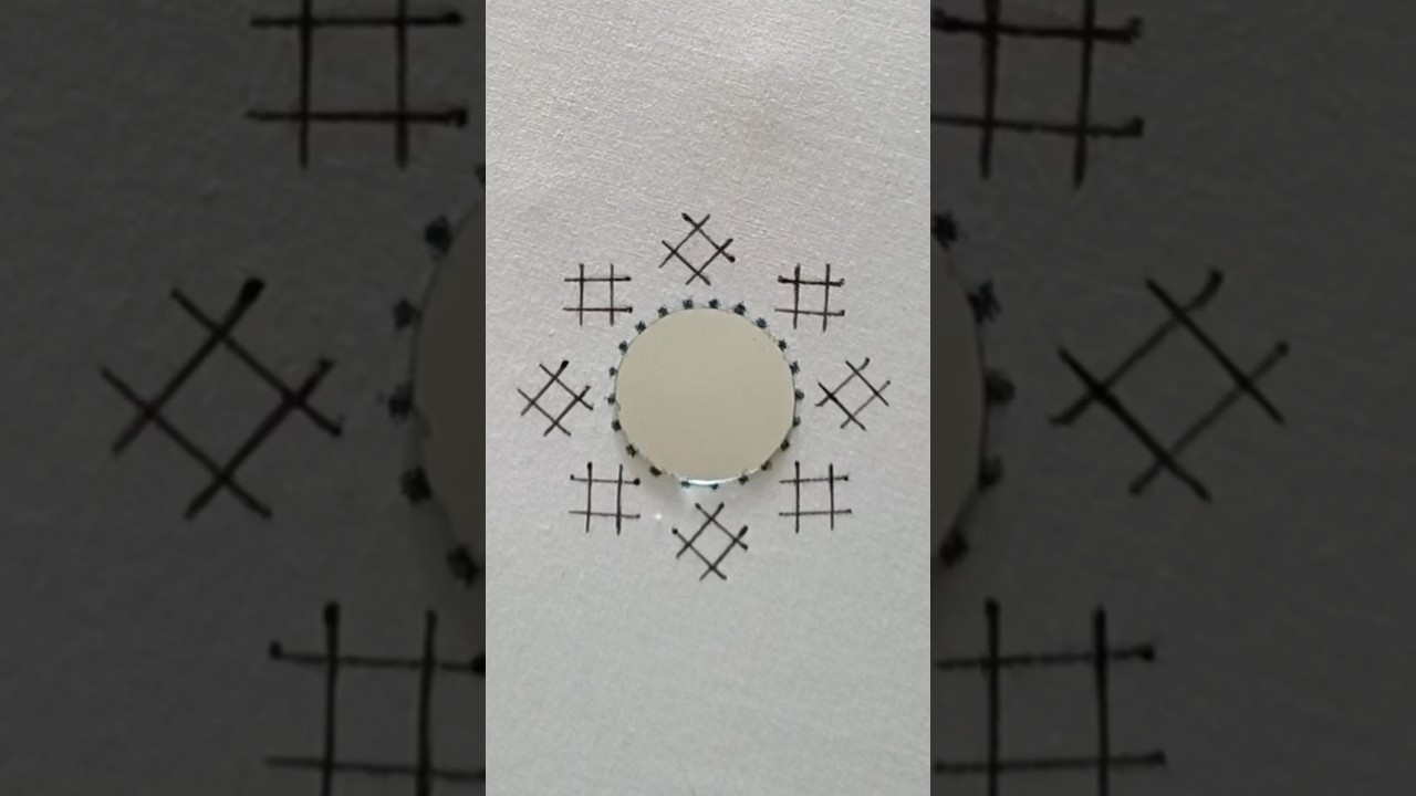 Hand embroidery :mirror work |easy bavaliya mirror work #shorts #mirrorwork #youtubeshorts #bavaliya