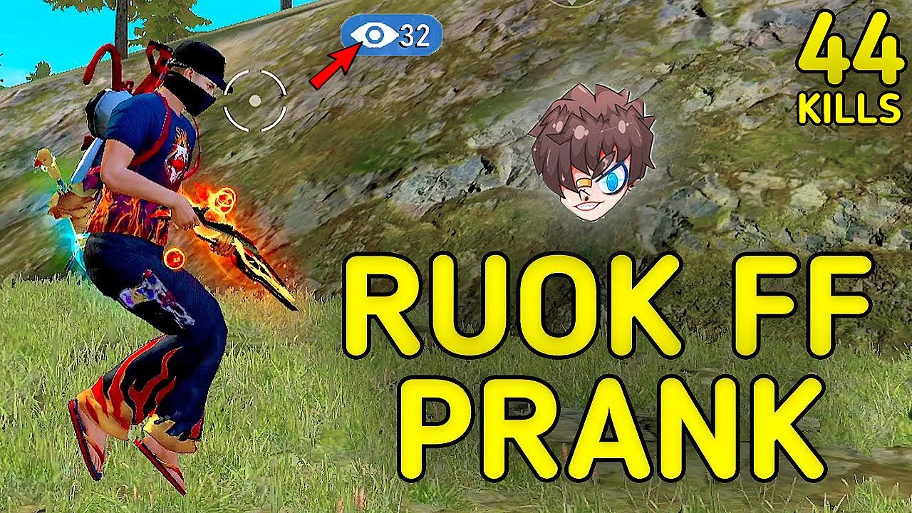 RUOK FF PRANK😆!!!|| SOLO VS SQUAD|| UNSTOPPABLE GAMEPLAY WITH RUOK FF BUNDLE|| 99% HEADSHOT INTEL I5