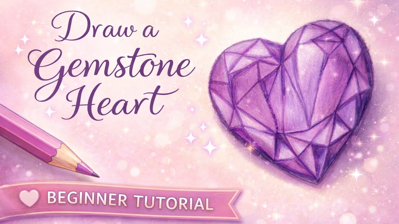 Draw a Realistic Gemstone Heart with Only 4 Pencils
