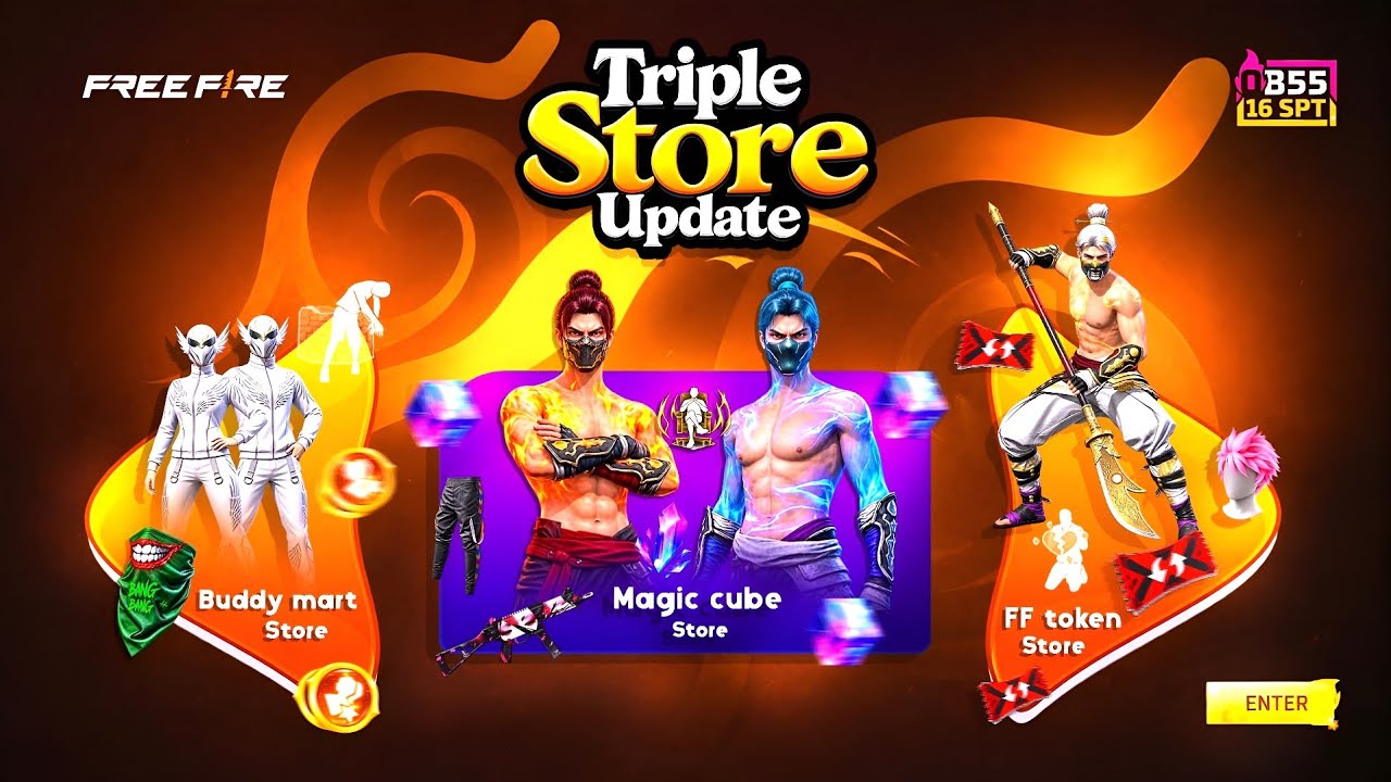 Ob55 Triple Store Update 🤯💥 | Golden Shade Bundle Return | free fire new event | ff new event 
