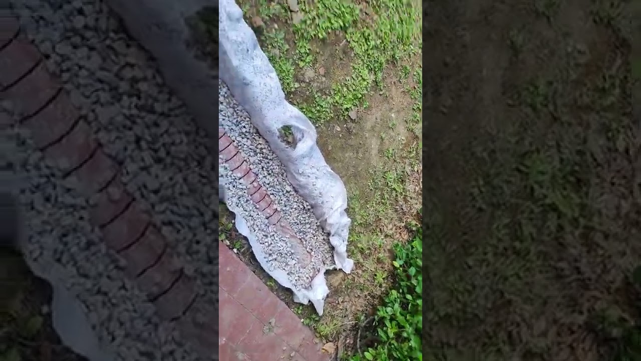 Drenaggio per l'evacuazione dell'acqua dal giardino.