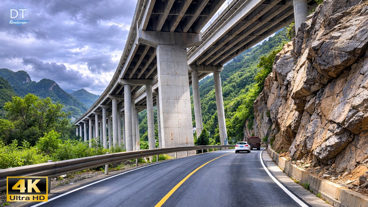 Rural Mountain Roads Pt. 2 - China’s Incredible Engineering Marvel in Dramatic Mountain Gorge 4K HDR