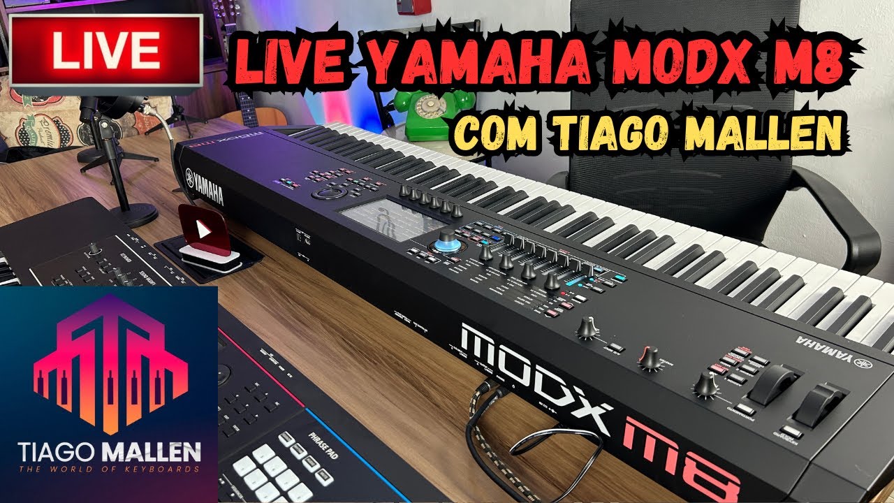 LIVE LANÇAMENTO NOVO YAMAHA MODX M8  COM TIAGO MALLEN  (TECLADO ABSURDO DE BOM) #tecladista