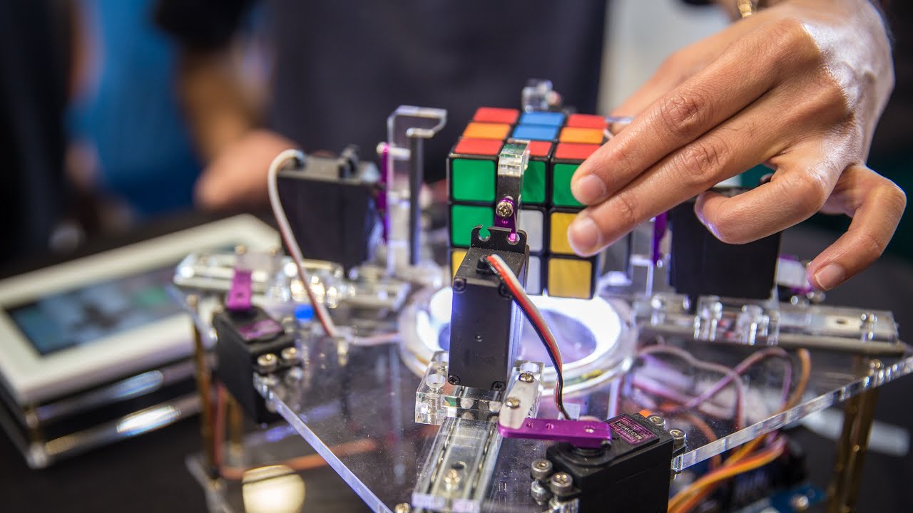 Rubik's Cube Solving Machine at Maker Faire!
