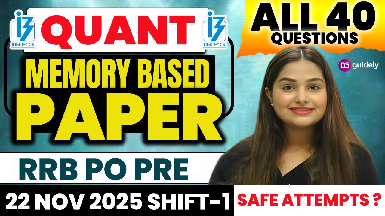RRB PO Pre 2025 Quant Memory Based Paper All 40 Que | RRB PO Pre Quant Memory Based Paper Minakshi