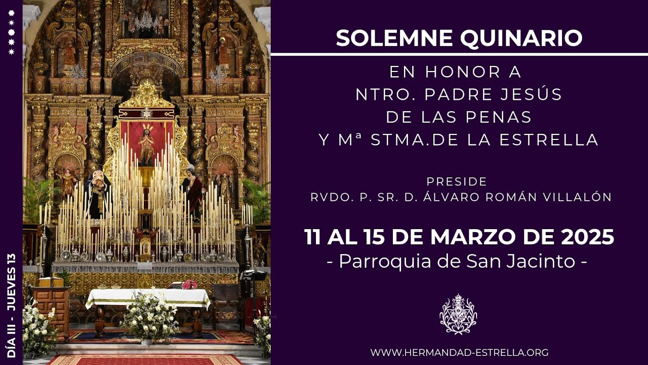Solemne Quinario de la Hermandad de la Estrella 2025 | DÍA III | JUEVES 13 DE MARZO