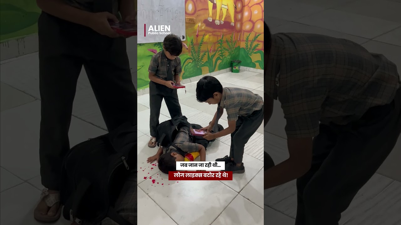 A Powerful Road Safety Act by Students | Don&rsquo;t Record, Help! | Alien Public School Kuchaman City
