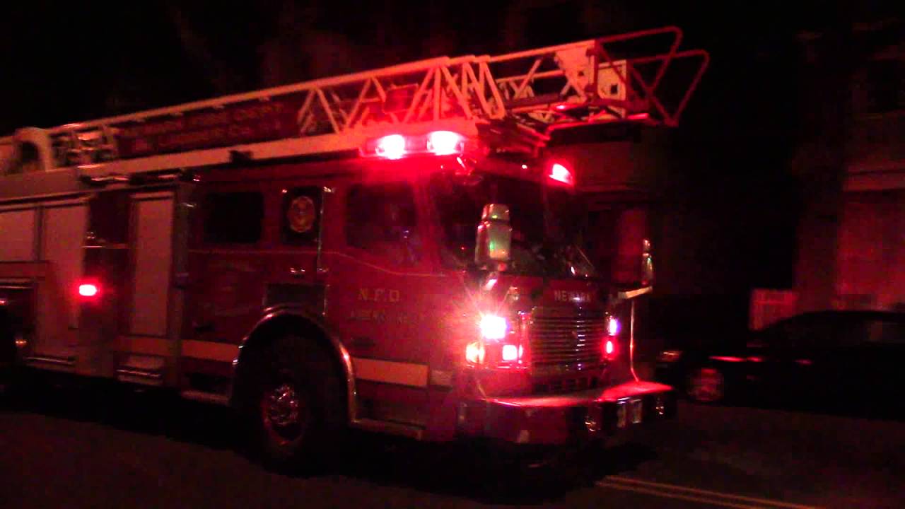 Newark Fire Department Engine 29 Ladder 11 And Ladder 10 Responding 4-12-16