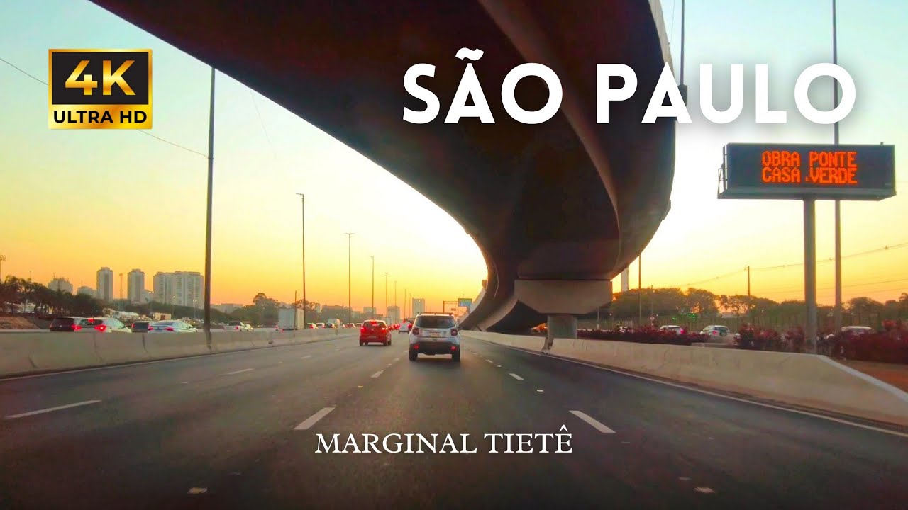 Marginal Tietê entre as Pontes Tatuapé e Freguesia do Ó | São Paulo 4K