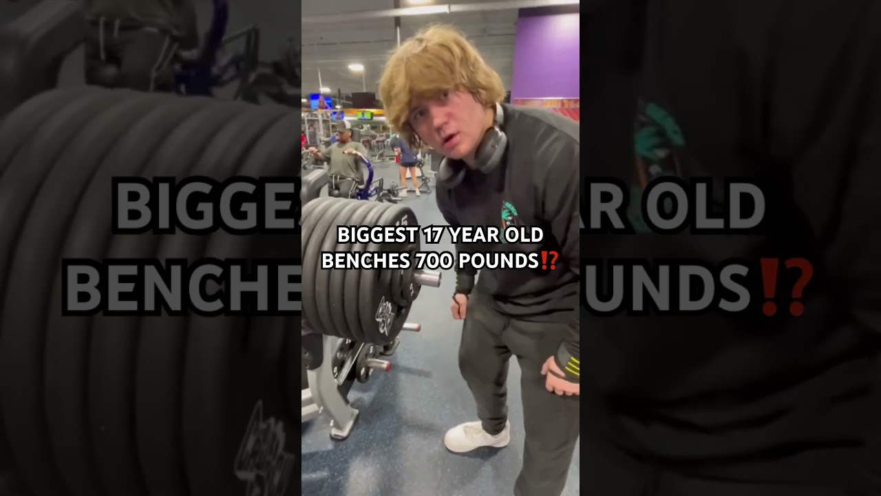 BIGGEST 17 YEAR OLD BENCHES 700 POUNDS⁉️ #gym #benchpress #gymbro #weightlifting #gymshorts #shorts