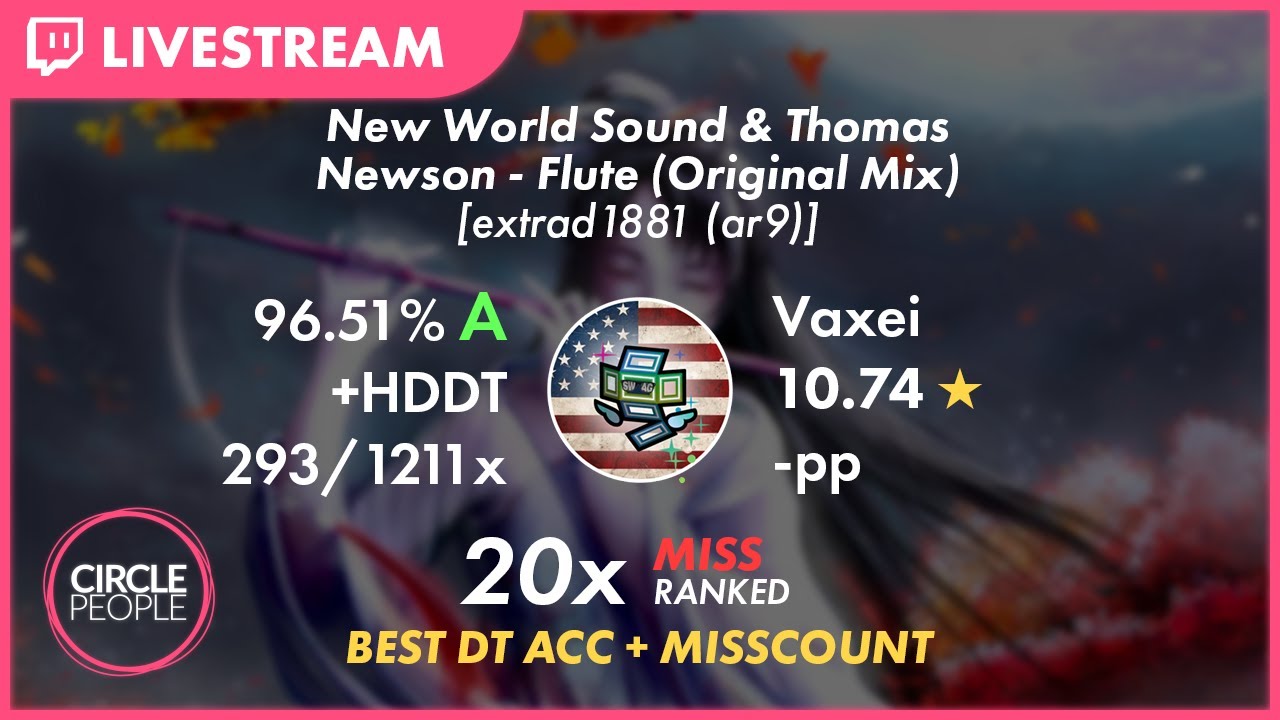osu! | Vaxei | New World Sound & Thomas Newson - Flute [extrad1881 (ar9)] +HD,DT 96.51% | 10.11⭐