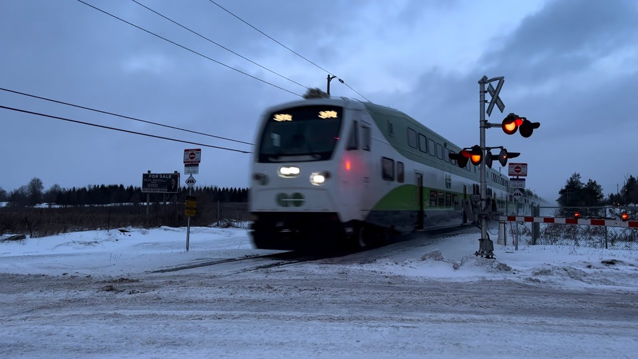 GO Train Honking at Sunset Outside Acton, ON! 