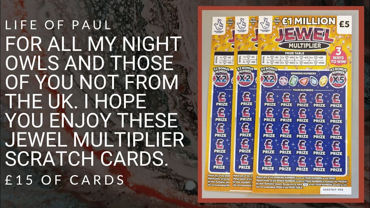 Scratch cards UK for all you Night Owls. £15 of Jewel Multiplier Scratch tickets to enjoy tonight