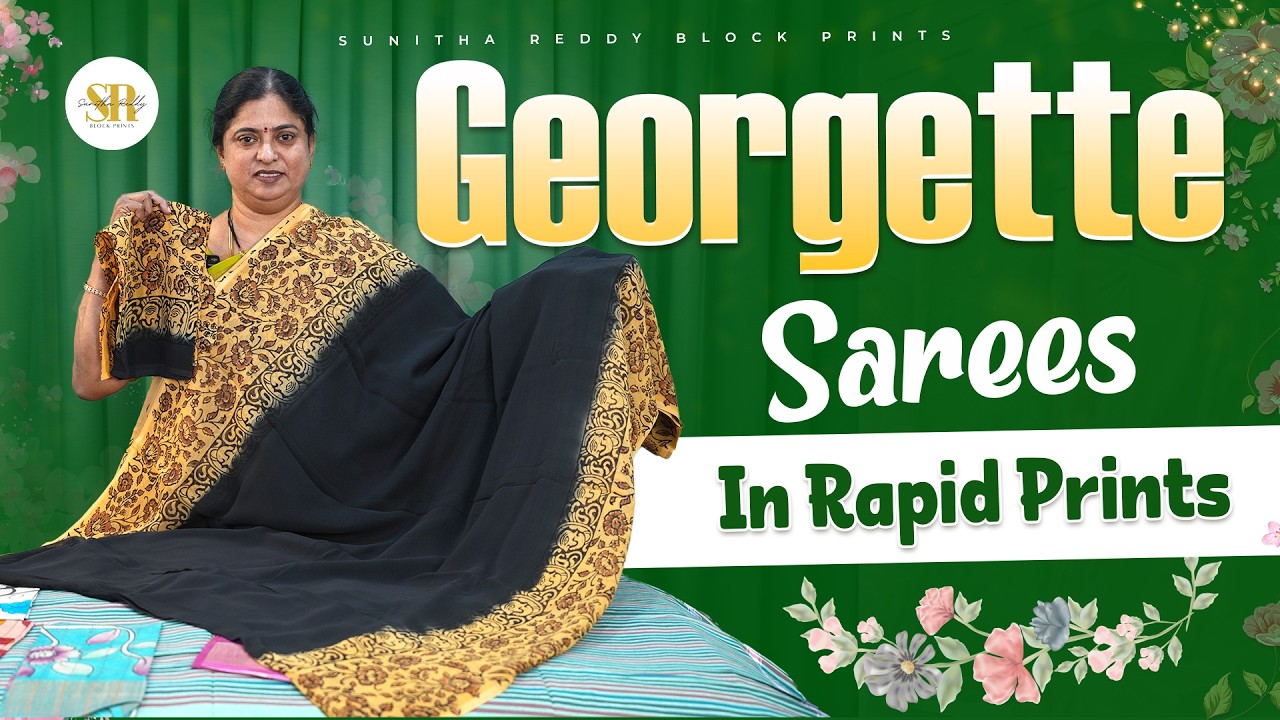 Premium Pure Georgette Sarees | Beautiful Rapid Print Designs | Jejis Vlogs
