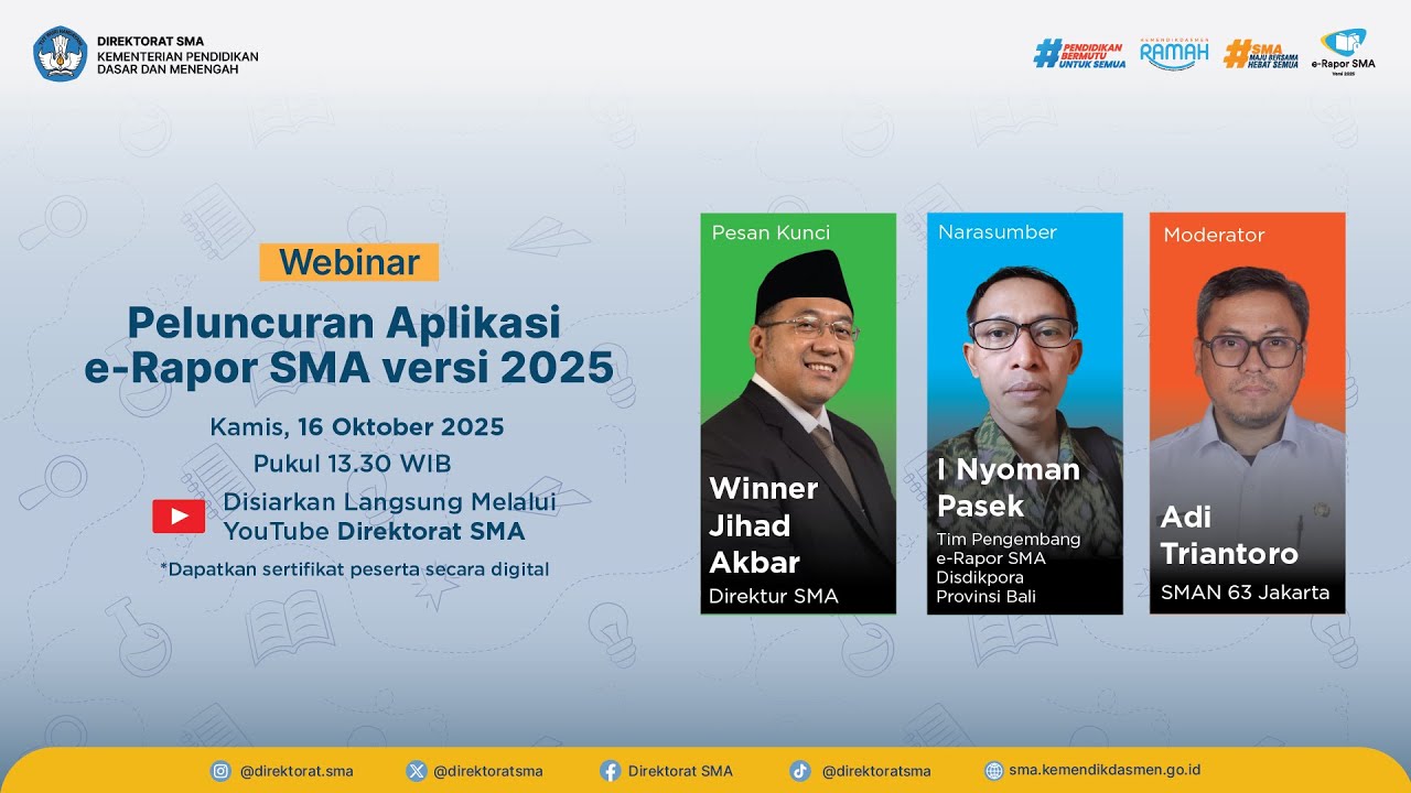 Peluncuran Aplikasi e-Rapor SMA versi 2025